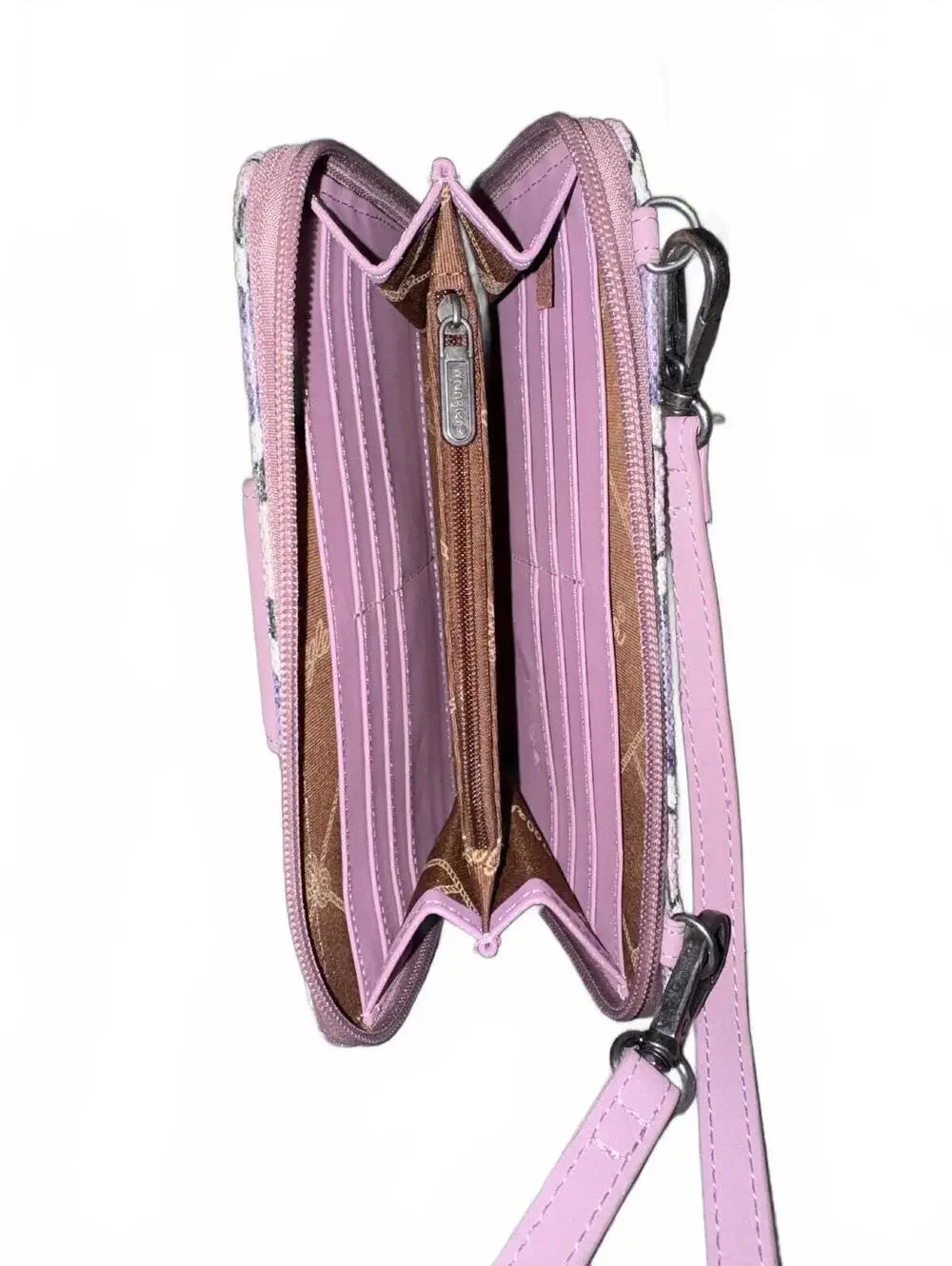 Wrangler Crossbody Wallet Purse with Adjustable Strap and Geometric Pattern